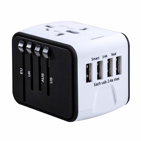 Fedec Wereldstekker 4 Usb-poorten - Wit