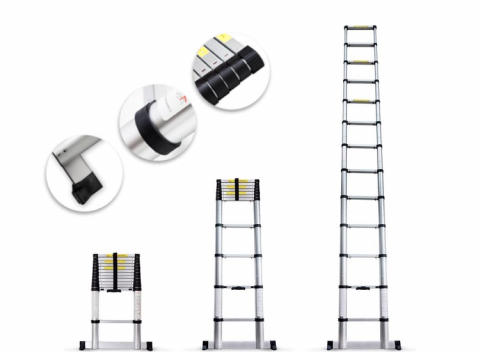 Grafner Telescopische ladder - 3.8 meter - Softclose