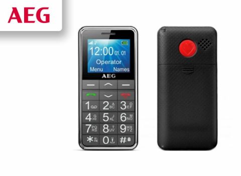AEG SM250 Senioren mobiele telefoon SOS-knop Zwart