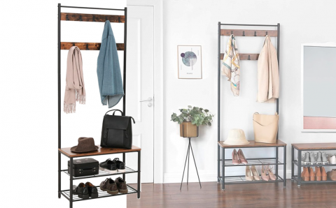 iBella Living - Kapstok - Garderoberek met schoenenrek en bank