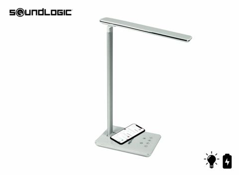 Soundlogic bureaulamp met draadloze oplaadfunctie - Wit