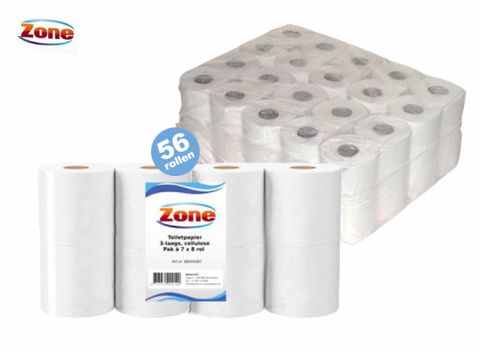 Zone Toiletpapier - 56 rollen - 3 laags wc papier