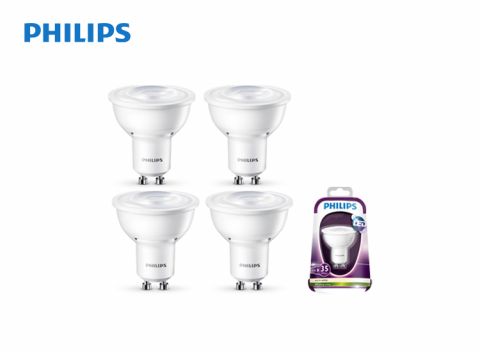 Philips LED Lamp - Spot - 4W = 35W - GU10 Fitting - 4 stuks