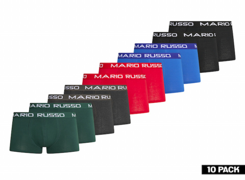 Mario Russo 10-pack Boxers - 5 kleuren in één set