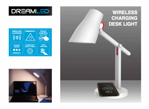 Dreamled design bureaulamp met draadloze oplader
