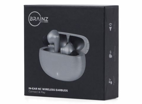 BRAINZ Draadloze oordopjes - In-Earbuds - Noice cancelling - Bluetooth headset - Metallic zilver