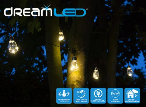 Dreamled 10x LED lamp met 3000K warm wit licht	
