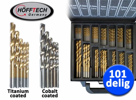 Hofftech 101-delige Borenset (Titanium of Cobalt coating)