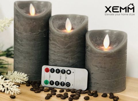 XEMM LED Kaarsenset - Simulatie vuur - 3 kaarsen + Afstandsbediening
