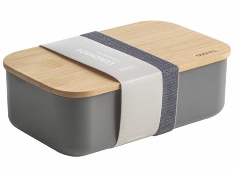 Gusta lunchbox met elastiek - Bamboe/Kunststof - Antraciet