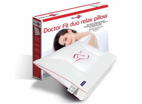 Dr.Fit Hoofdkussen - Red Duo Relax Pillow Neck - PU w/ Visco - 48 x 58 cm