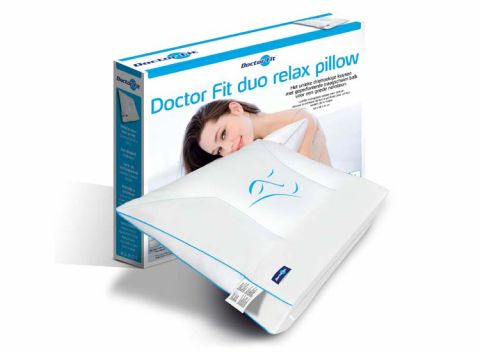 Dr.Fit Hoofdkussen - Blue Duo Relax Pillow Neck - PU w/ Visco - 48 x 58 cm
