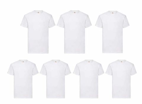 7-pack Fruit of the loom Witte Heren T-shirts - Maat M