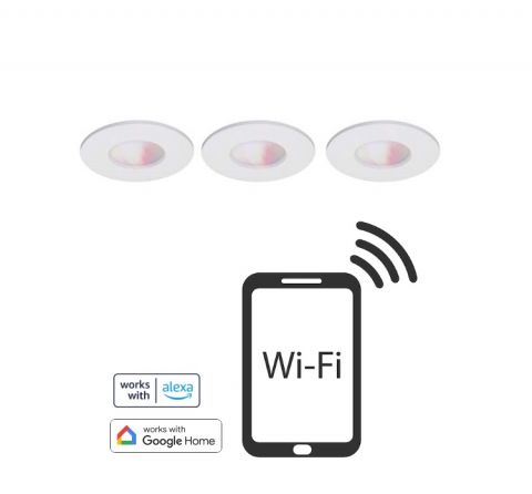 iDual Fortesa smart wifi LED inbouwspots - 3 spots