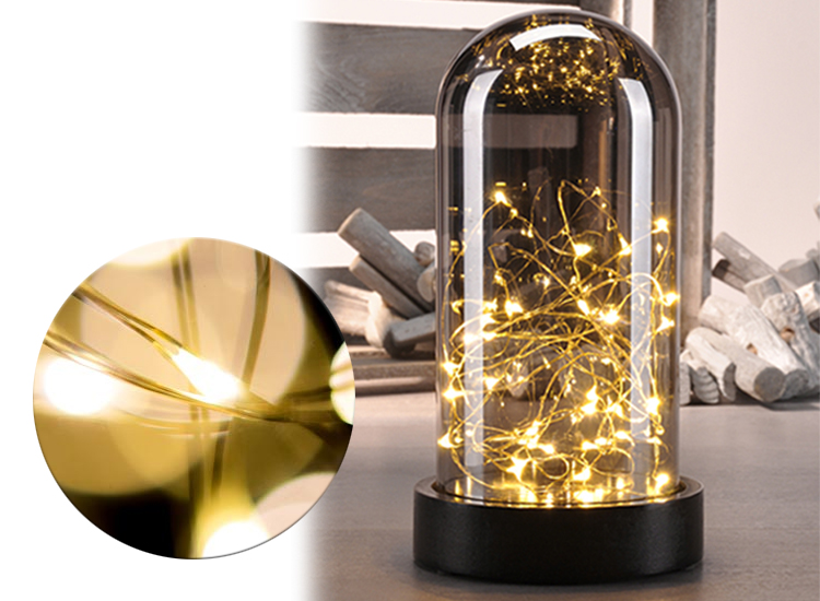 Deko Glass Bell LED Copper wire |